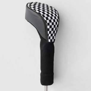 Black and White Checkered Golf Head Cover