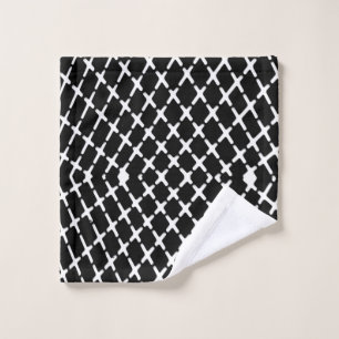 Black and white checkered illustration wash cloth
