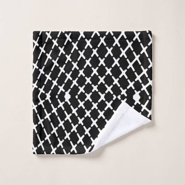 Black and white checkered illustration wash cloth (Wash Cloth)