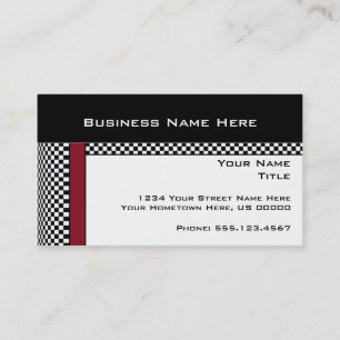 Black and White Checks Business Card