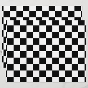 Black and White Checks Double-sided Paper