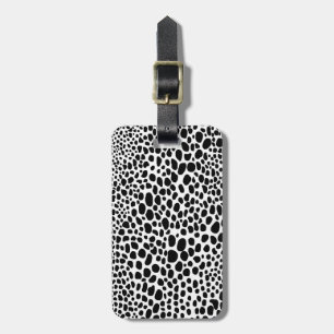 Black and White Cheetah Print Luggage Tag