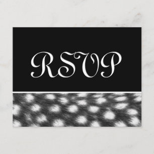 Black and White Cheetah RSVP Template