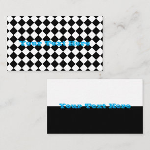 Black And White Chequerboard Chequered Flag Design Business Card