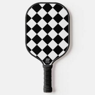 Black And White Chequerboard Chequered Flag Design Pickleball Paddle