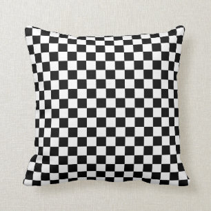 Black and White Chequerboard Cushion
