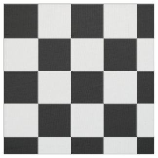 Black and White Chequerboard Edge Illusion Fabric