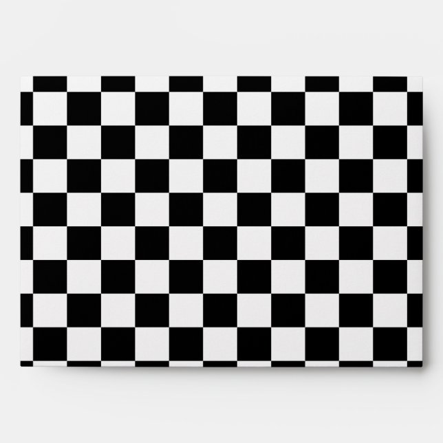 Black and White Chequerboard Envelope (Front)