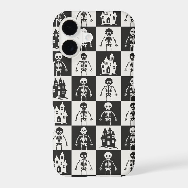 Black and White Chequerboard Halloween (Back)