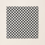 Black and White Chequerboard Jockey Silks Scarf<br><div class="desc">An elegant black and white chequerboard scarf or wrap to complement your derby day outfit for a stylish day at the races or a horse racing derby party. This black chequered print is inspired by classic jockey silk You can customise the colours in the design tool for perfect coordination with...</div>