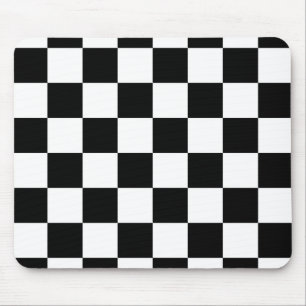 Black and White Chequerboard Mouse Pad