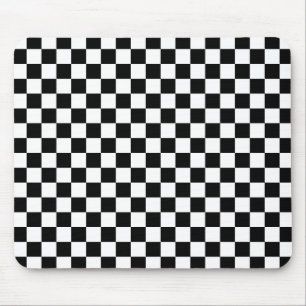 Black and White Chequerboard Mouse Pad