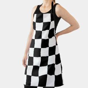 Black and White Chequerboard Pattern  Apron