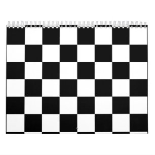 Black and White Chequerboard Pattern Calendar