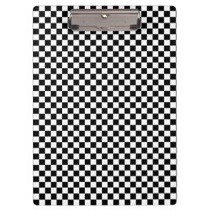 Black and White Chequerboard Pattern Clipboard