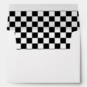 Black and White Chequerboard Pattern Envelopes