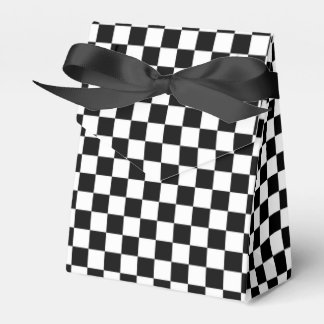 Black and White Chequerboard Pattern Favour Box