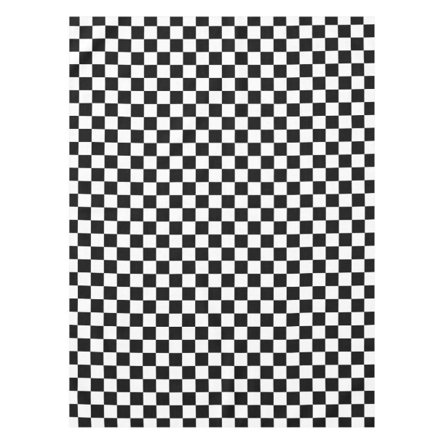 Black and white chequerboard pattern  tablecloth (Front)