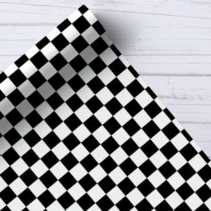 Black and White Chequerboard Pattern Wrapping Paper