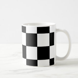 Black and White Chequerboard Retro Hipster Coffee Mug
