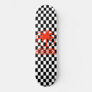 Black and White Chequerboard Skateboard