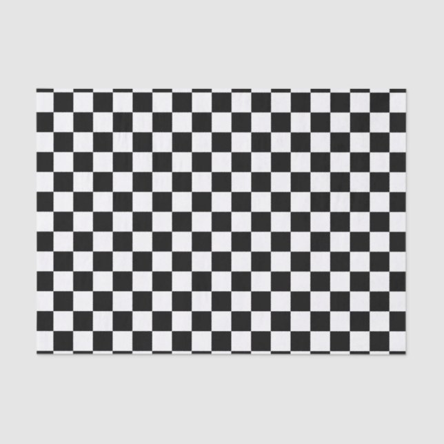Black and White Chequerboard Tissue Paper (Front)