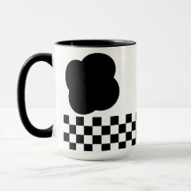 Black and White Chequerboard Two-Tone Mug