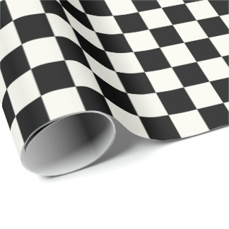 Black and White Chequerboard Wrapping Paper