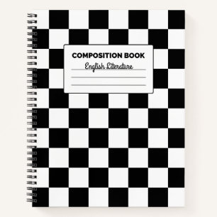 Black and White Chequered Board Composition Notebook