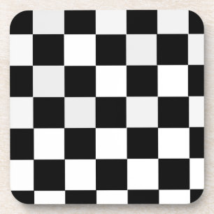 Black and White Chequered Coaster