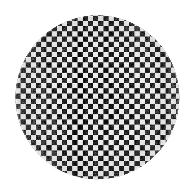 Black and white chequered  cutting board (Front)
