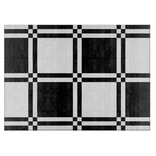 Black and White Chequered Cutting Board (Front)