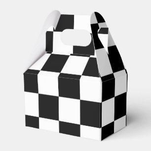 Black and White Chequered Flag Boys Party Gift Box