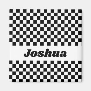 Black and White Chequered Flag Magnet