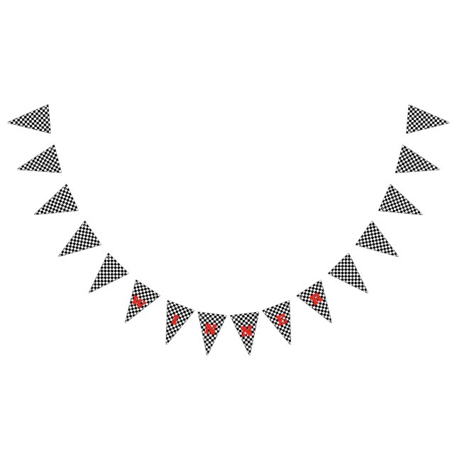Black and White Chequered Flag Party Bunting (All)