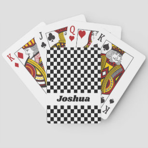 Black and White Chequered Flag Playing Cards