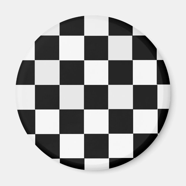Black and White Chequered Magnet (Front)