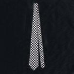 Black and White Chequered Minimalist Neck Tie<br><div class="desc">Simple Neck Tie with black and white chequered pattern.</div>