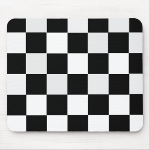 Black and White Chequered Mouse Pad