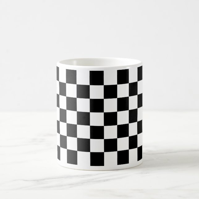 Black and White Chequered Mug (Center)