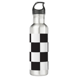 Black and White Chequered Pattern 710 Ml Water Bottle