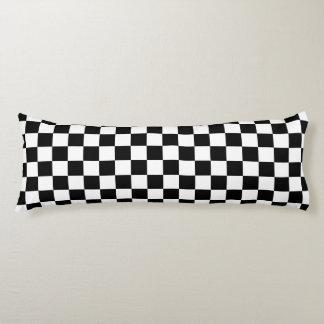 Black and white chequered pattern body cushion