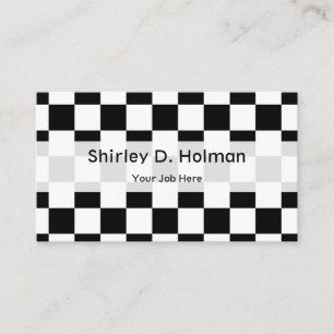 Black and White Chequered Pattern Business Card