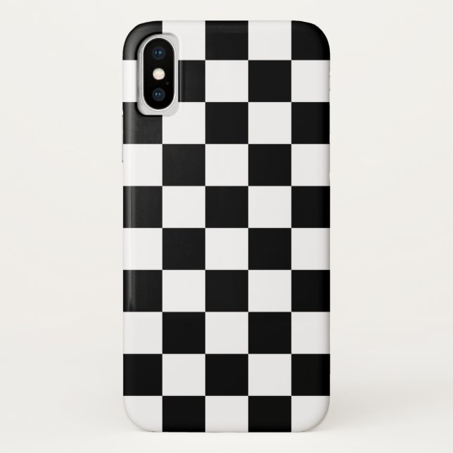 Black and White Chequered Pattern Case-Mate iPhone Case (Back)