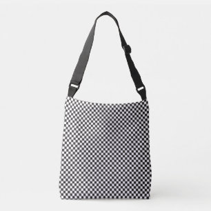 Black And White Chequered Pattern Cross Body Bag