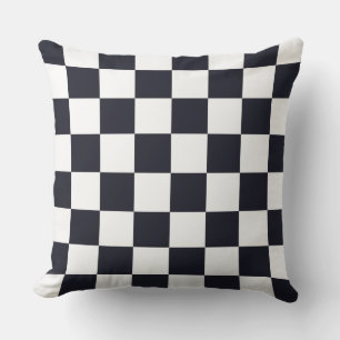 Black and White Chequered Pattern Cushion