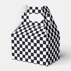 Black and White Chequered Pattern Favour Box