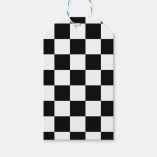 Black and White Chequered Pattern Gift Tags