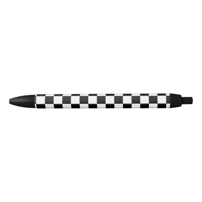 Black and White Chequered Pattern Ink Pen (Front)