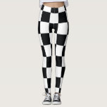 Black and White Chequered Pattern Leggings<br><div class="desc">Black and White Chequered Pattern Leggings</div>